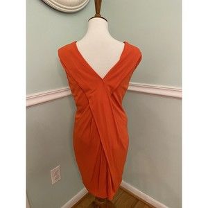 Ecetera 4 Orange Dress Cap Sleeve Midi